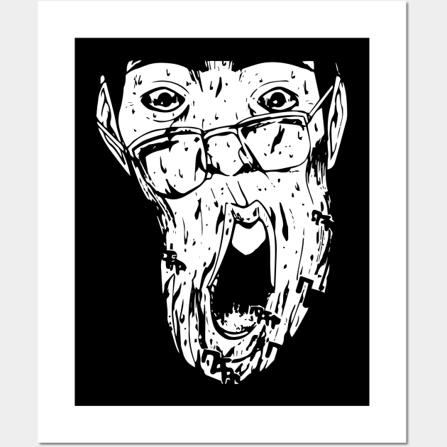 GTO Faces collection - 10 - Vice Principal Hiroshi Uchiyamada - The Scream Wall Art by FOGSJ